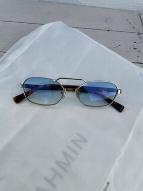 Illesteva Gold Frame Blue Gradient Lens Men's Sunglasses